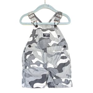 OSHKOSH baby boy gray camo shortall overalls